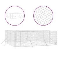 vidaXL Outdoor-Hundezwinger Silbern 6x6x2 m Verzinkter Stahl