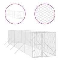 vidaXL Outdoor-Hundezwinger Silbern 2x10x2 m Verzinkter...