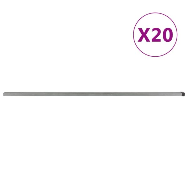 vidaXL Zaunpfosten 20 Stk. Silbern 220 cm Stahl