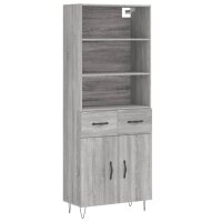 vidaXL Highboard Grau Sonoma 69,5x34x180 cm Holzwerkstoff