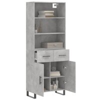 vidaXL Highboard Betongrau 69,5x34x180 cm Holzwerkstoff