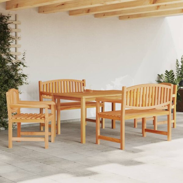 vidaXL 5-tlg. Garten-Essgruppe Massivholz Teak