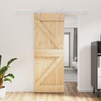 vidaXL Schiebetür mit Beschlag 80x210 cm Massivholz...