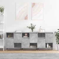 vidaXL Sideboards 3 Stk. Betongrau Holzwerkstoff