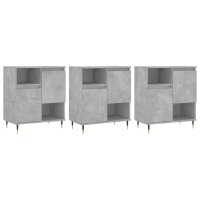 vidaXL Sideboards 3 Stk. Betongrau Holzwerkstoff