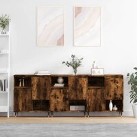 vidaXL Sideboards 3 Stk. R&auml;uchereiche Holzwerkstoff