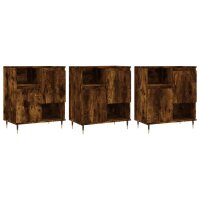 vidaXL Sideboards 3 Stk. R&auml;uchereiche Holzwerkstoff