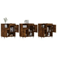 vidaXL Sideboards 3 Stk. R&auml;uchereiche Holzwerkstoff