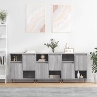 vidaXL Sideboards 3 Stk. Grau Sonoma Holzwerkstoff