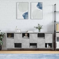 vidaXL Sideboards 3 Stk. Betongrau Holzwerkstoff