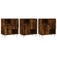 vidaXL Sideboards 3 Stk. R&auml;uchereiche Holzwerkstoff