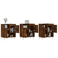 vidaXL Sideboards 3 Stk. R&auml;uchereiche Holzwerkstoff