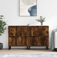 vidaXL Sideboards 2 Stk. Räuchereiche Holzwerkstoff