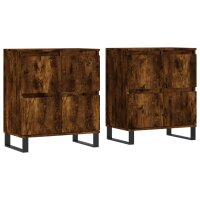 vidaXL Sideboards 2 Stk. R&auml;uchereiche Holzwerkstoff