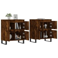 vidaXL Sideboards 2 Stk. R&auml;uchereiche Holzwerkstoff