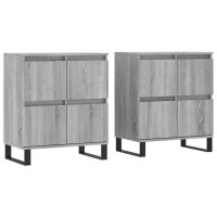 vidaXL Sideboards 2 Stk. Grau Sonoma Holzwerkstoff