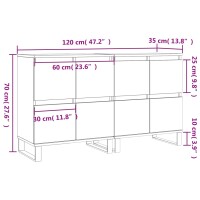 vidaXL Sideboards 2 Stk. Braun Eichen-Optik Holzwerkstoff