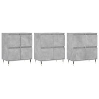 vidaXL Sideboards 3 Stk. Betongrau Holzwerkstoff