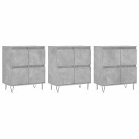 vidaXL Sideboards 3 Stk. Betongrau Holzwerkstoff