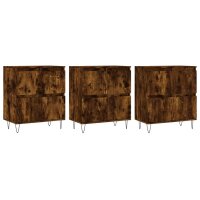 vidaXL Sideboards 3 Stk. R&auml;uchereiche Holzwerkstoff