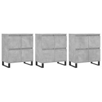vidaXL Sideboards 3 Stk. Betongrau Holzwerkstoff