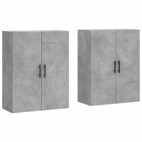 vidaXL Wandschränke 2 Stk. Betongrau 69,5x34x90 cm