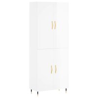 vidaXL Highboard Hochglanz-Wei&szlig; 69,5x34x180 cm Holzwerkstoff