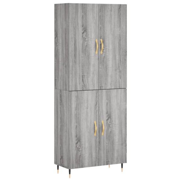 vidaXL Highboard Grau Sonoma 69,5x34x180 cm Holzwerkstoff