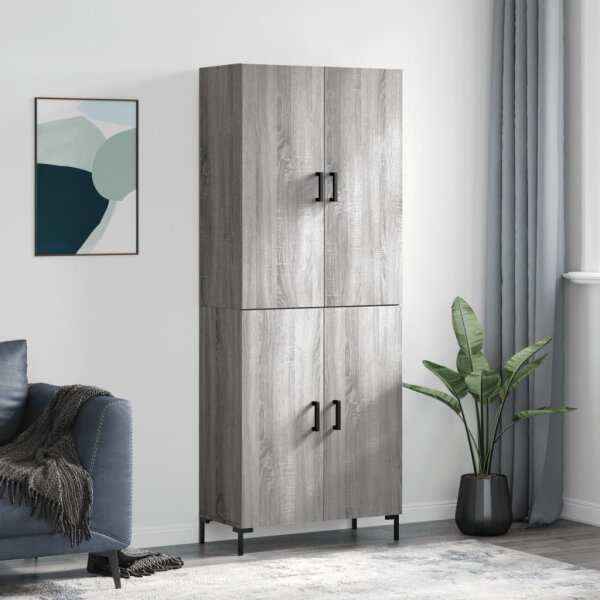 vidaXL Highboard Grau Sonoma 69,5x34x180 cm Holzwerkstoff