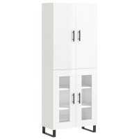 vidaXL Highboard Hochglanz-Wei&szlig; 69,5x34x180 cm Holzwerkstoff