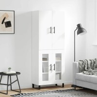 vidaXL Highboard Hochglanz-Weiß 69,5x34x180 cm...