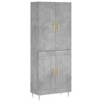 vidaXL Highboard Betongrau 69,5x34x180 cm Holzwerkstoff