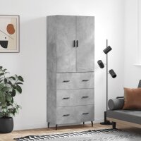 vidaXL Highboard Betongrau 69,5x34x180 cm Holzwerkstoff