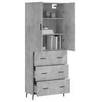 vidaXL Highboard Betongrau 69,5x34x180 cm Holzwerkstoff