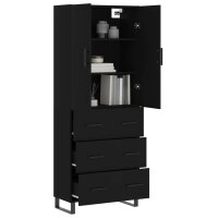 vidaXL Highboard Schwarz 69,5x34x180 cm Holzwerkstoff