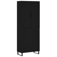 vidaXL Highboard Schwarz 69,5x34x180 cm Holzwerkstoff