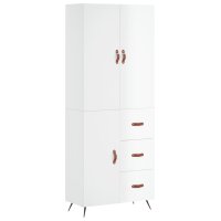 vidaXL Highboard Hochglanz-Wei&szlig; 69,5x34x180 cm Holzwerkstoff