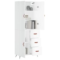 vidaXL Highboard Hochglanz-Wei&szlig; 69,5x34x180 cm Holzwerkstoff