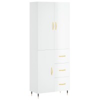 vidaXL Highboard Hochglanz-Weiß 69,5x34x180 cm...