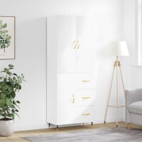 vidaXL Highboard Hochglanz-Weiß 69,5x34x180 cm...