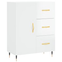 vidaXL Highboard Hochglanz-Wei&szlig; 69,5x34x180 cm Holzwerkstoff