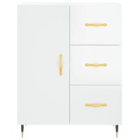 vidaXL Highboard Hochglanz-Wei&szlig; 69,5x34x180 cm Holzwerkstoff