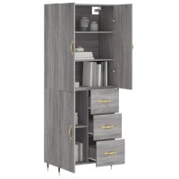 vidaXL Highboard Grau Sonoma 69,5x34x180 cm Holzwerkstoff