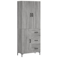 vidaXL Highboard Grau Sonoma 69,5x34x180 cm Holzwerkstoff