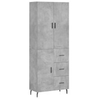 vidaXL Highboard Betongrau 69,5x34x180 cm Holzwerkstoff