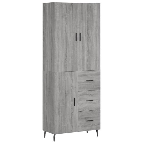 vidaXL Highboard Grau Sonoma 69,5x34x180 cm Holzwerkstoff