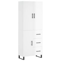 vidaXL Highboard Hochglanz-Wei&szlig; 69,5x34x180 cm Holzwerkstoff