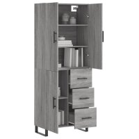 vidaXL Highboard Grau Sonoma 69,5x34x180 cm Holzwerkstoff