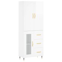 vidaXL Highboard Hochglanz-Wei&szlig; 69,5x34x180 cm Holzwerkstoff