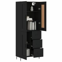 vidaXL Highboard Schwarz 69,5x34x180 cm Holzwerkstoff